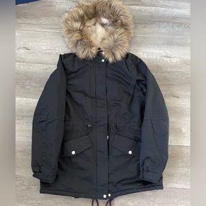H&M Divided hooded faux fur lined parka 8